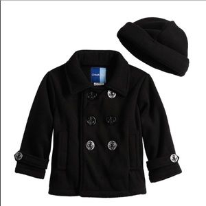 Baby Boys Peacoat & Matching Hat